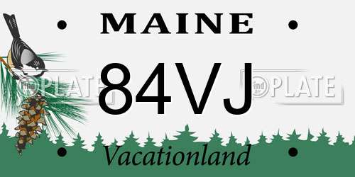 84VJ Maine License Plate