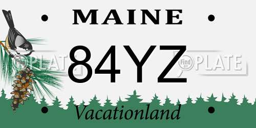 84YZ Maine License Plate