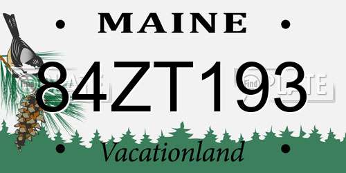 84ZT193 Maine License Plate