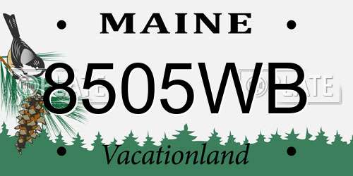 8505WB Maine License Plate