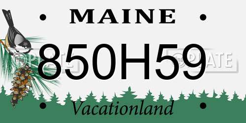 850H59 Maine License Plate