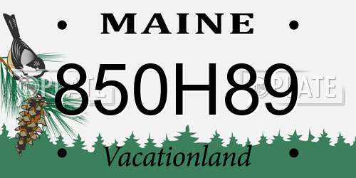 850H89 Maine License Plate