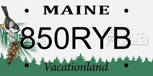 850RYB Maine License Plate