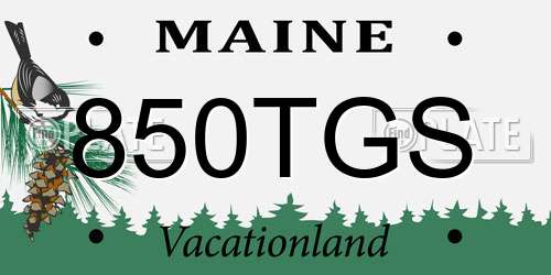 850TGS Maine License Plate