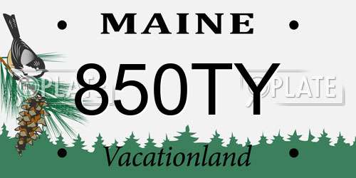 850TY Maine License Plate