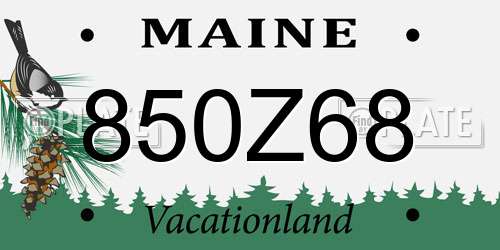 850Z68 Maine License Plate
