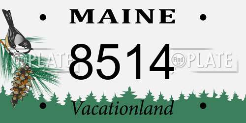 8514 Maine License Plate