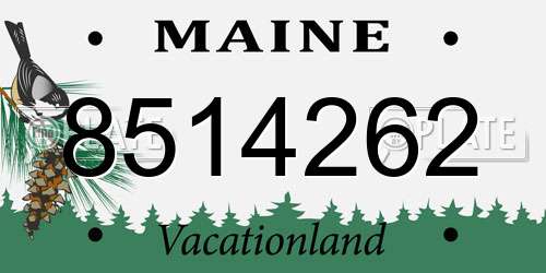 8514262 Maine License Plate