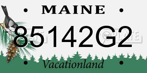 85142G2 Maine License Plate