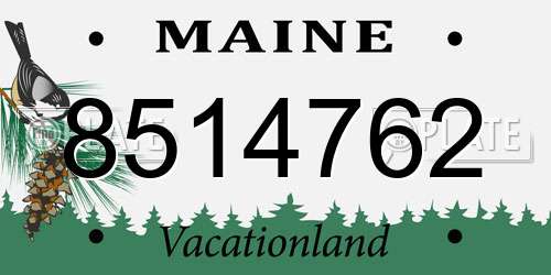 8514762 Maine License Plate