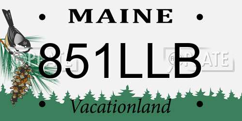 851LLB Maine License Plate