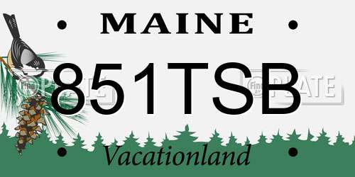 851TSB Maine License Plate