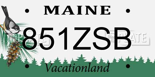 851ZSB Maine License Plate