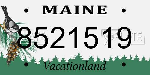 8521519 Maine License Plate