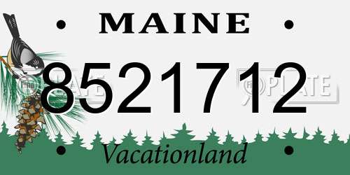 8521712 Maine License Plate