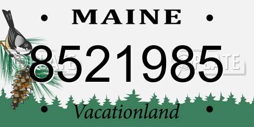 8521985 Maine License Plate