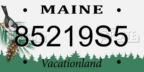 85219S5 Maine License Plate