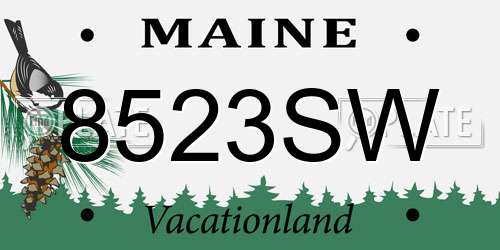 8523SW Maine License Plate