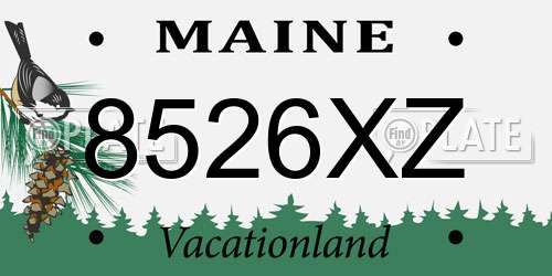 8526XZ Maine License Plate