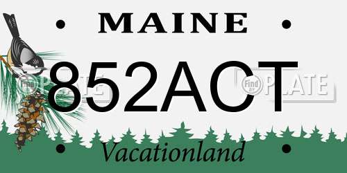 852ACT Maine License Plate