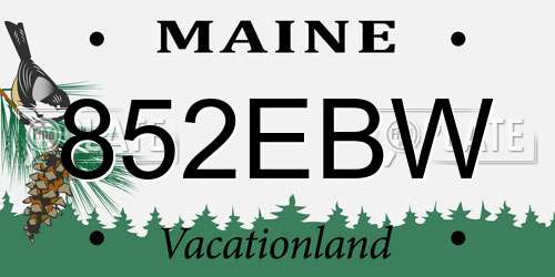 852EBW Maine License Plate