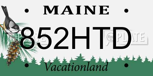 852HTD Maine License Plate