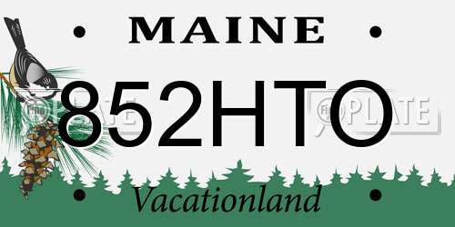 852HTO Maine License Plate