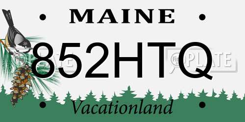 852HTQ Maine License Plate