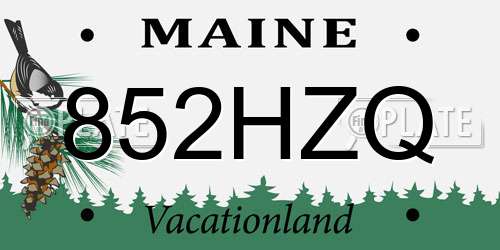 852HZQ Maine License Plate