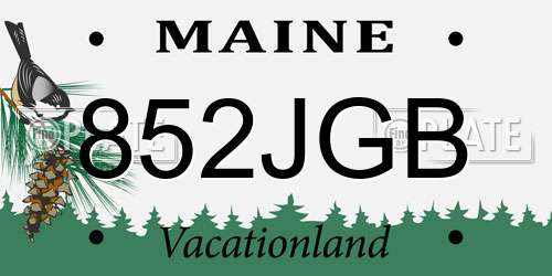 852JGB Maine License Plate
