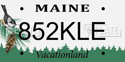 852KLE Maine License Plate