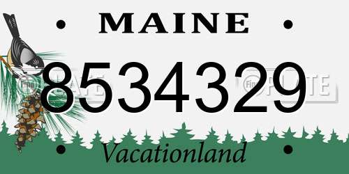 8534329 Maine License Plate