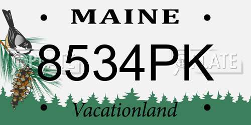 8534PK Maine License Plate