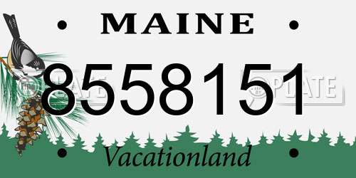 8558151 Maine License Plate