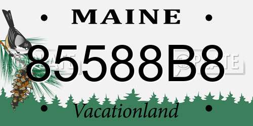 85588B8 Maine License Plate