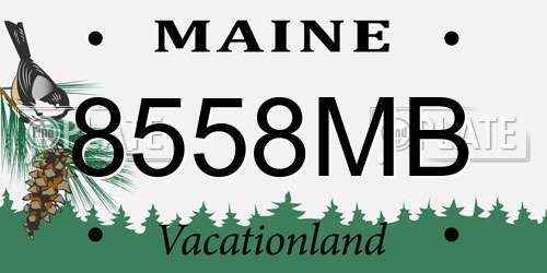 8558MB Maine License Plate