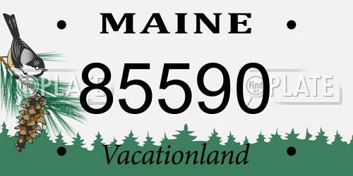 85590 Maine License Plate