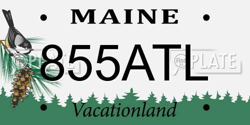 855ATL Maine License Plate