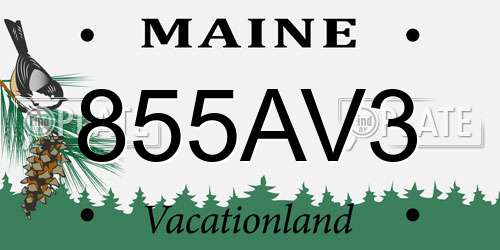 855AV3 Maine License Plate