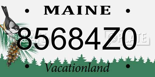 85684Z0 Maine License Plate