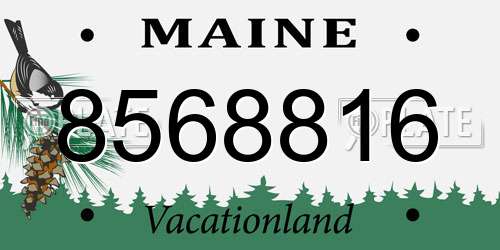 8568816 Maine License Plate