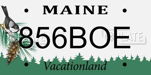 856BOE Maine License Plate