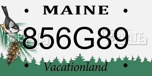 856G89 Maine License Plate