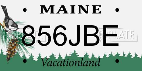 856JBE Maine License Plate