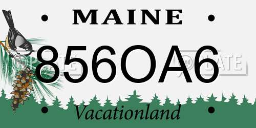 856OA6 Maine License Plate