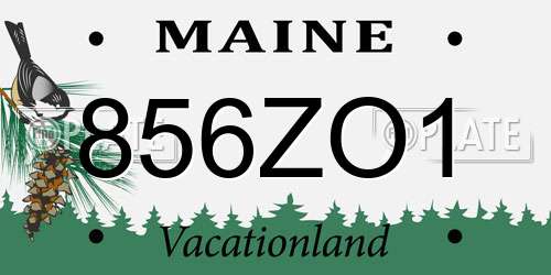 856ZO1 Maine License Plate