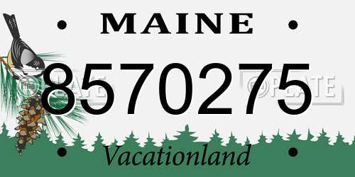 8570275 Maine License Plate