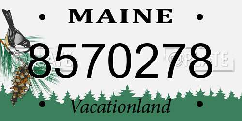 8570278 Maine License Plate