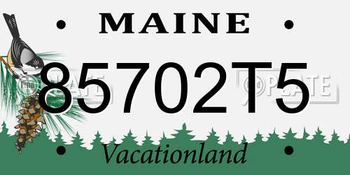 85702T5 Maine License Plate