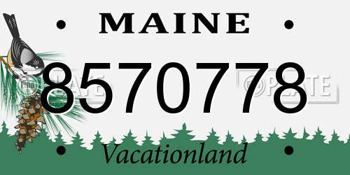 8570778 Maine License Plate